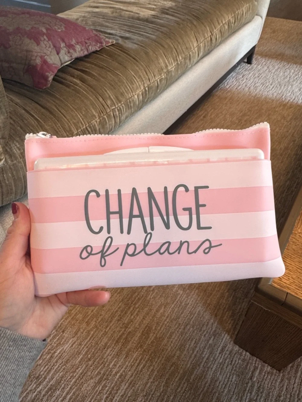 Pink silicone wipe bag 